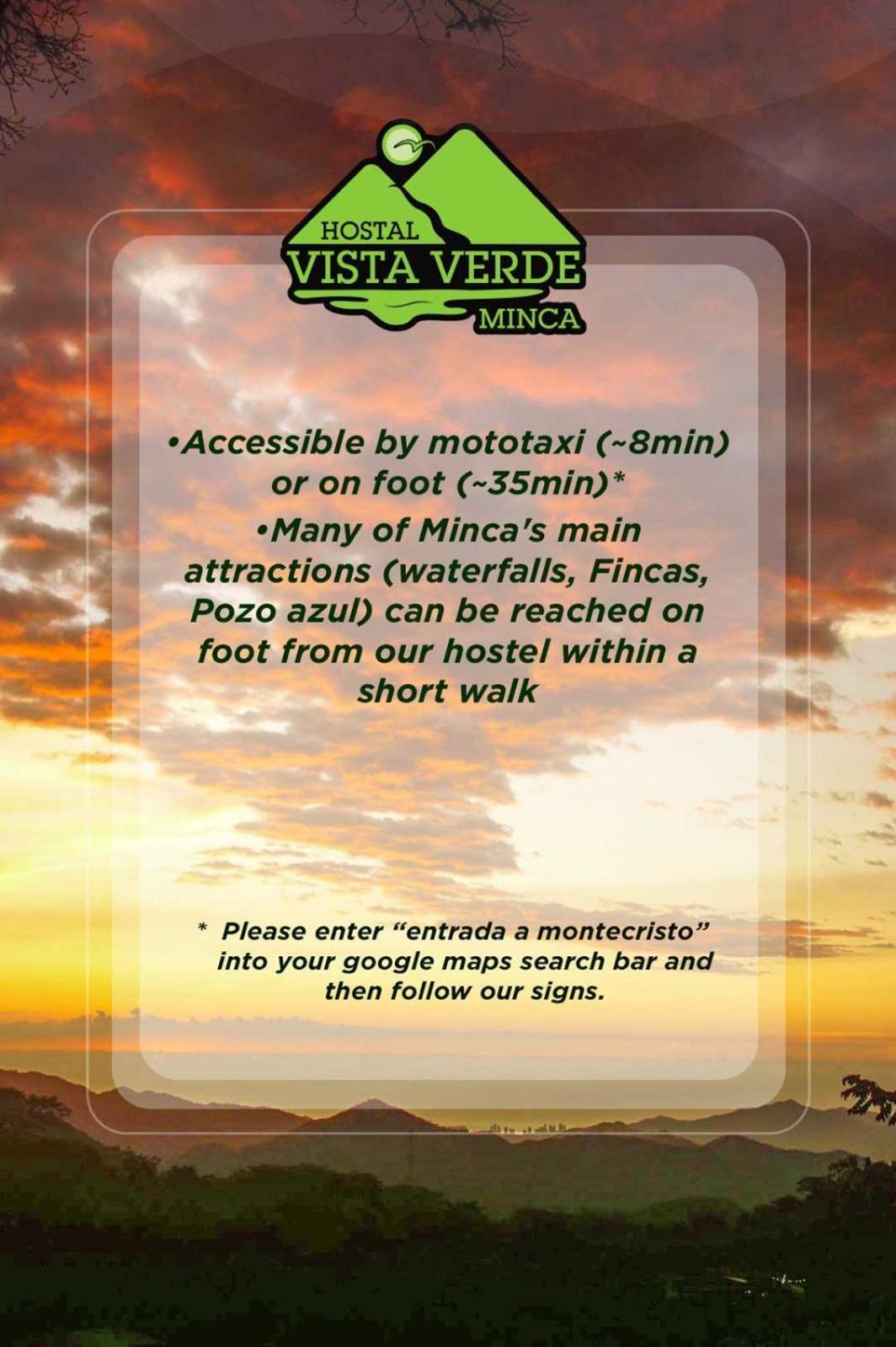 Hostal Vista Verde มินกา ภายนอก รูปภาพ
